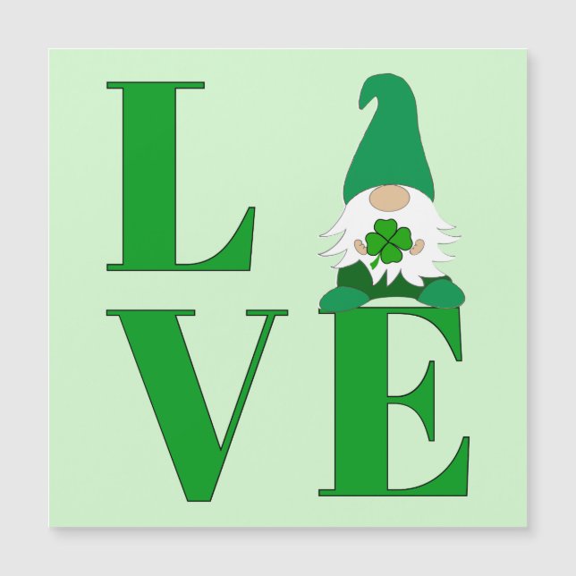 Love Irish Gnome Magnetic Card (Front)