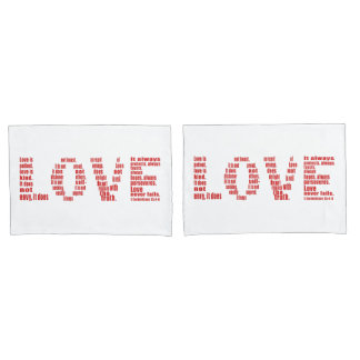 Love is... 1 Corinthians 13:4-8 Bible Verse Pillowcase