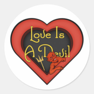 Love Is A Devil Classic Round Sticker
