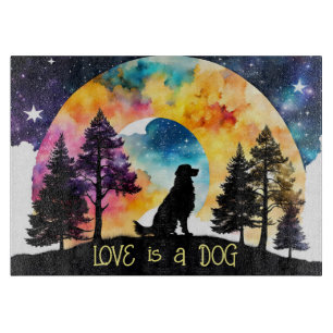 Love is a Dog waiting for you *Personalise* Cutting Board