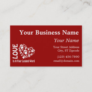 Love Is A Four Legged Word Business Card