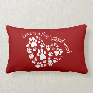 Love Is A Four Legged Word Lumbar Cushion