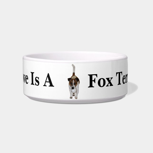 Love Is A Fox Terrier, Ceramic Pet Bowl (Front)