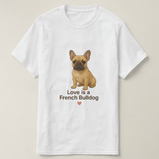 Love is a French Bulldog – Cute Realistic Frenchie T-Shirt