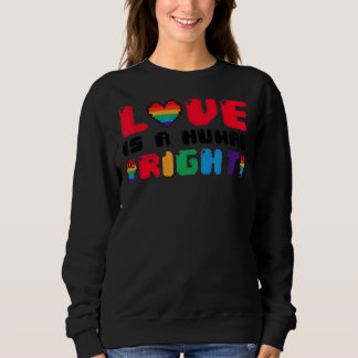 Love Is A Human Right Lgbt Pride Gay Proud Pride M Sweatshirt