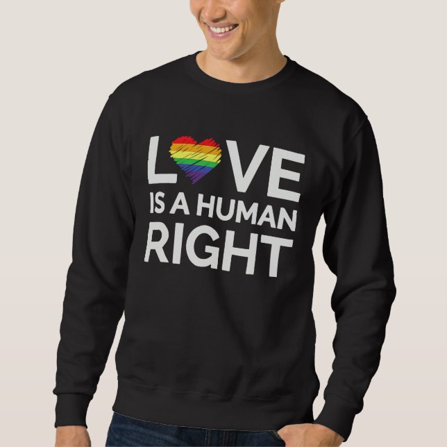 Love Is A Human Right LGBTQ Equality Gay Rights Sweatshirt (Front)