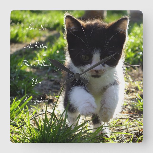 Love Is A Kitten Wall Clock (Front)