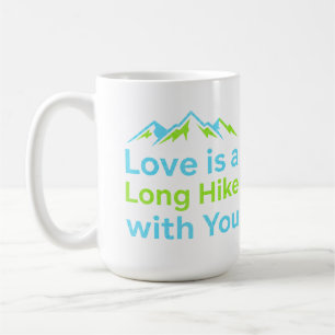 Love is a Long Hike with You Retro Mountain Couple Coffee Mug