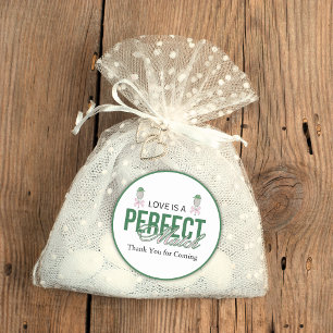 Love Is a Perfect Match Tennis Bridal Shower Favor Classic Round Sticker