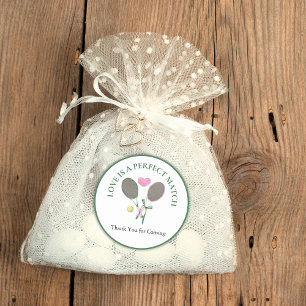 Love Is a Perfect Match Tennis Bridal Shower Favou Classic Round Sticker