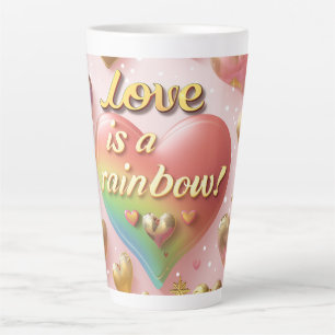 Love Is a Rainbow Digital Art Latte Mug