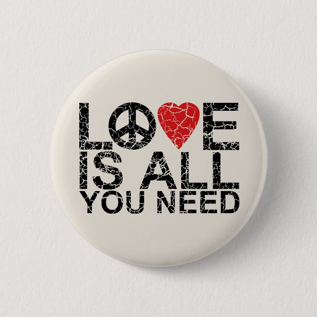 Love is All 6 Cm Round Badge (Front)