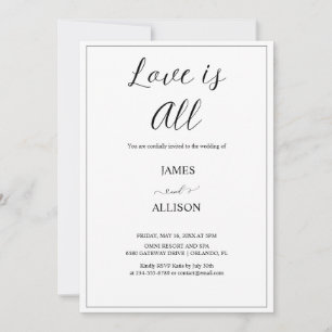 Love is All Elegant Minimalist Simple Invitation