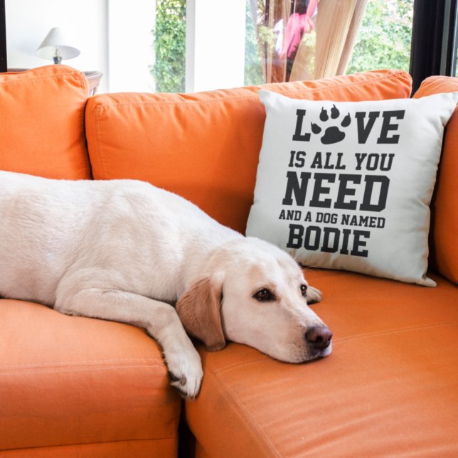 Love Is All You Need And A Dog Named Personalised Cushion (Creator Uploaded)