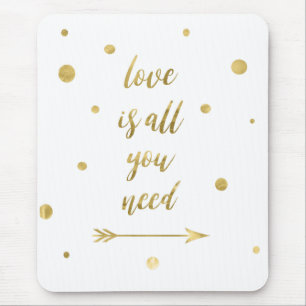 Love is all you need gold dots mouse pad