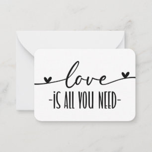 Love Is All You Need I Love You Typography Card
