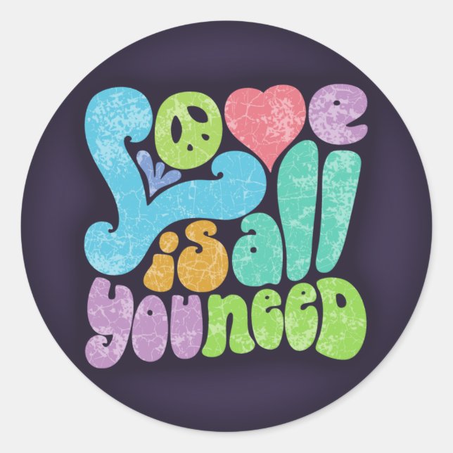 Love is All You Need II Classic Round Sticker (Front)