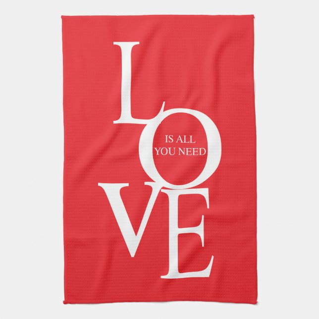 Love is all you need tea towel (Vertical)