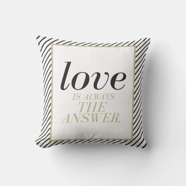 Love is Always the Answer Monogram Throw Pillow (Front)