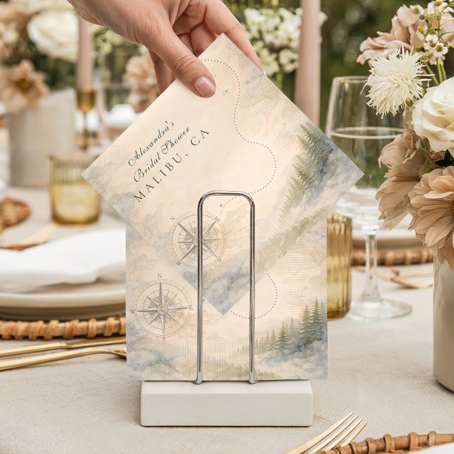 Love Is An Adventure Bridal Shower Napkin (Creator Uploaded)