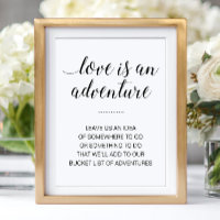 Love Is An Adventure Bucket List Wedding Sign