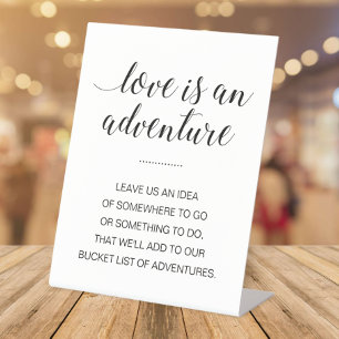 Love Is An Adventure Travel Bucket List Wedding Pedestal Sign