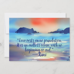 Love Is An Endless Ocean Watercolor Greeting Card