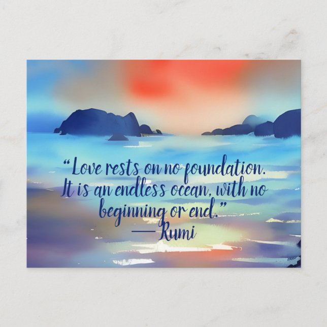 Love Is An Endless Ocean Watercolor Postcard (Front)