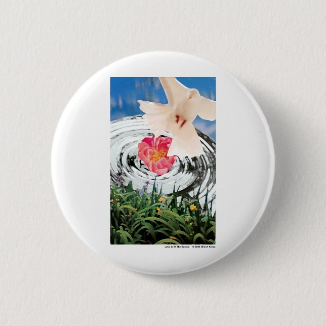 Love is at the Source 6 Cm Round Badge (Front)