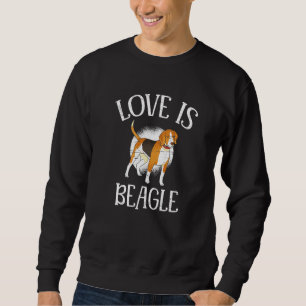 Love Is Beagle Paw Lovers Puppies Dog Owners Premi Sweatshirt