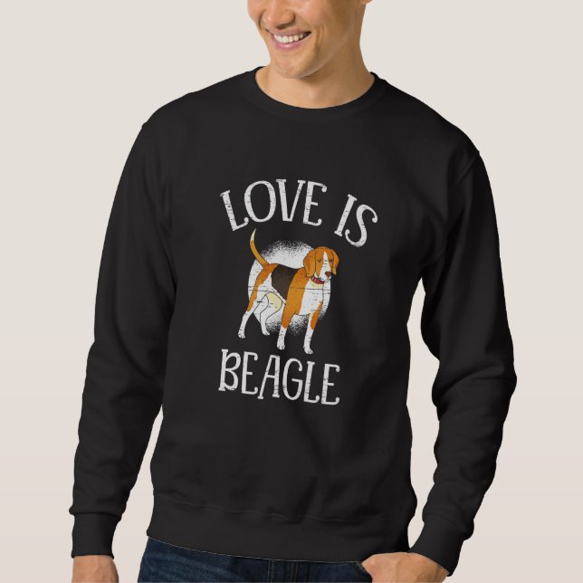 Love Is Beagle Paw Lovers Puppies Dog Owners Premi Sweatshirt (Front)