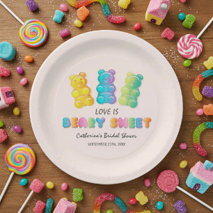 Love Is Beary Sweet Candyland Bridal Shower Paper Plate
