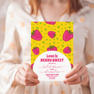 Love Is Berry Sweet Bridal Shower Strawberry  Invitation