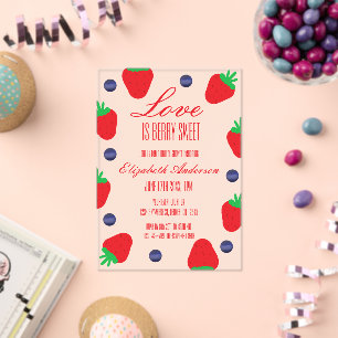 Love Is Berry Sweet Fruit Bridal Shower Acrylic Invitations