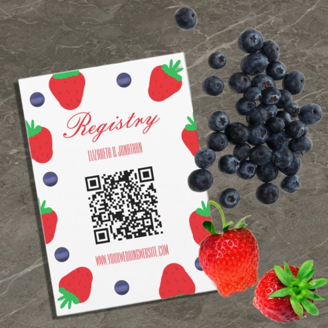 Love Is Berry Sweet Fruit Bridal Shower Enclosure Card (Creator Uploaded)