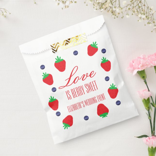 Love Is Berry Sweet Fruit Bridal Shower Favour Bag (Sealed)