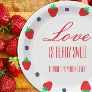 Love Is Berry Sweet Fruit Bridal Shower Paper Plate