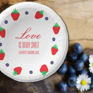 Love Is Berry Sweet Fruit Bridal Shower Paper Plate