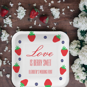 Love Is Berry Sweet Fruit Bridal Shower Paper Plate