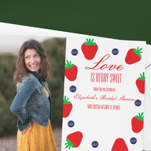 Love Is Berry Sweet Fruit Bridal Shower Thank You Card