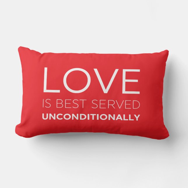 Love Is Best Served Unconditionally  Lumbar Cushion (Front)