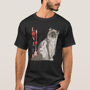 Love is Birman Cat Cute Cat Paw Print Love  Idea T-Shirt