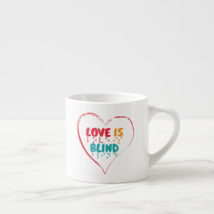 Love Is Blind Braille Heart Espresso Cup