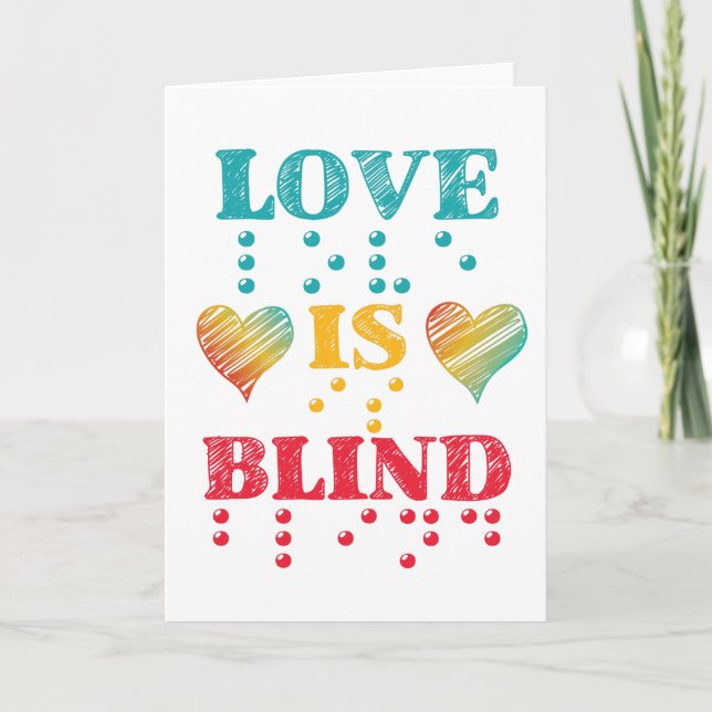 Love Is Blind Braille Hearts Card (Front)
