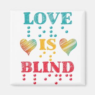 Love Is Blind Braille Hearts Magnet