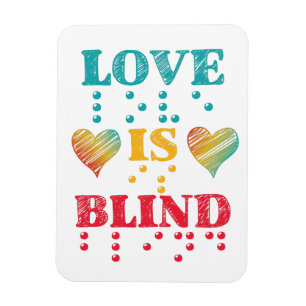 Love Is Blind Braille Hearts Magnet