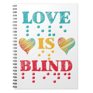 Love Is Blind Braille Hearts Notebook