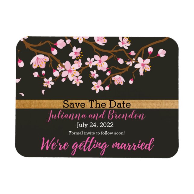 Love is Blooming Cherry Blossom Save the Date   Magnet (Horizontal)