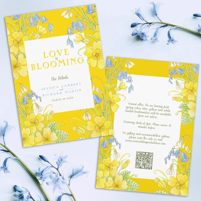 Love is blooming spring wedding details QR  Enclosure Card (Creator Uploaded)