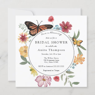 Love is Blooming Wildflower Bridal Shower Invitation